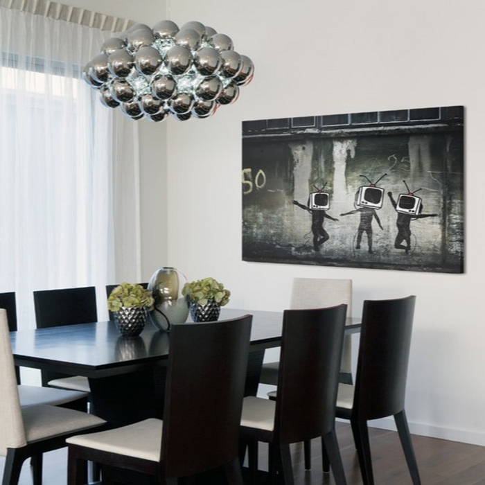 Tavla Arkiio TV Heads Dance Banksy 60x40
