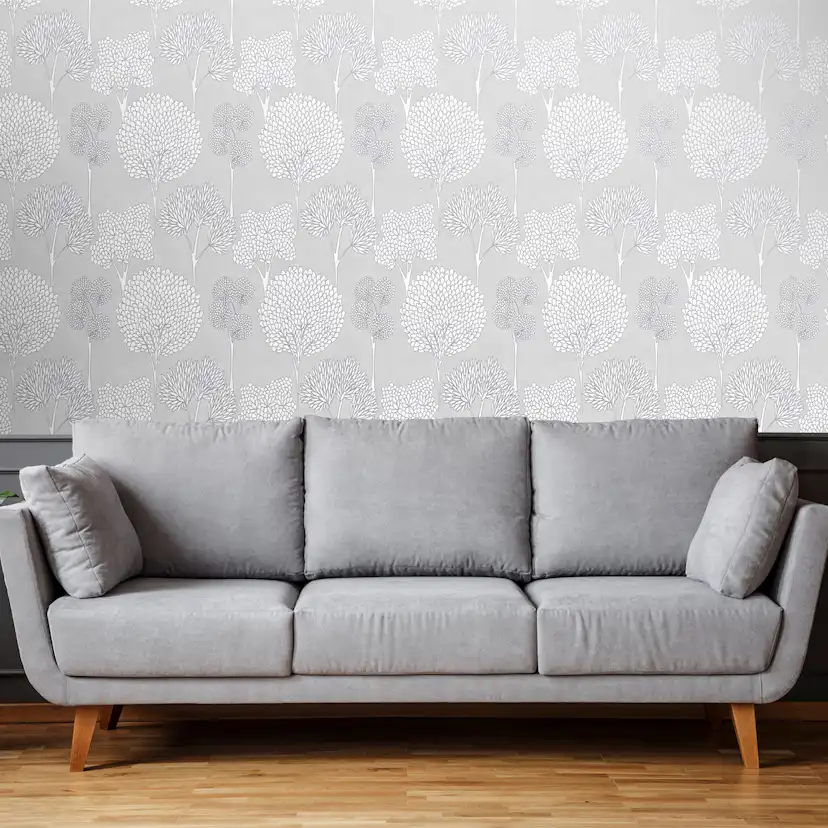 Tapet Fresco Whimsical Grå