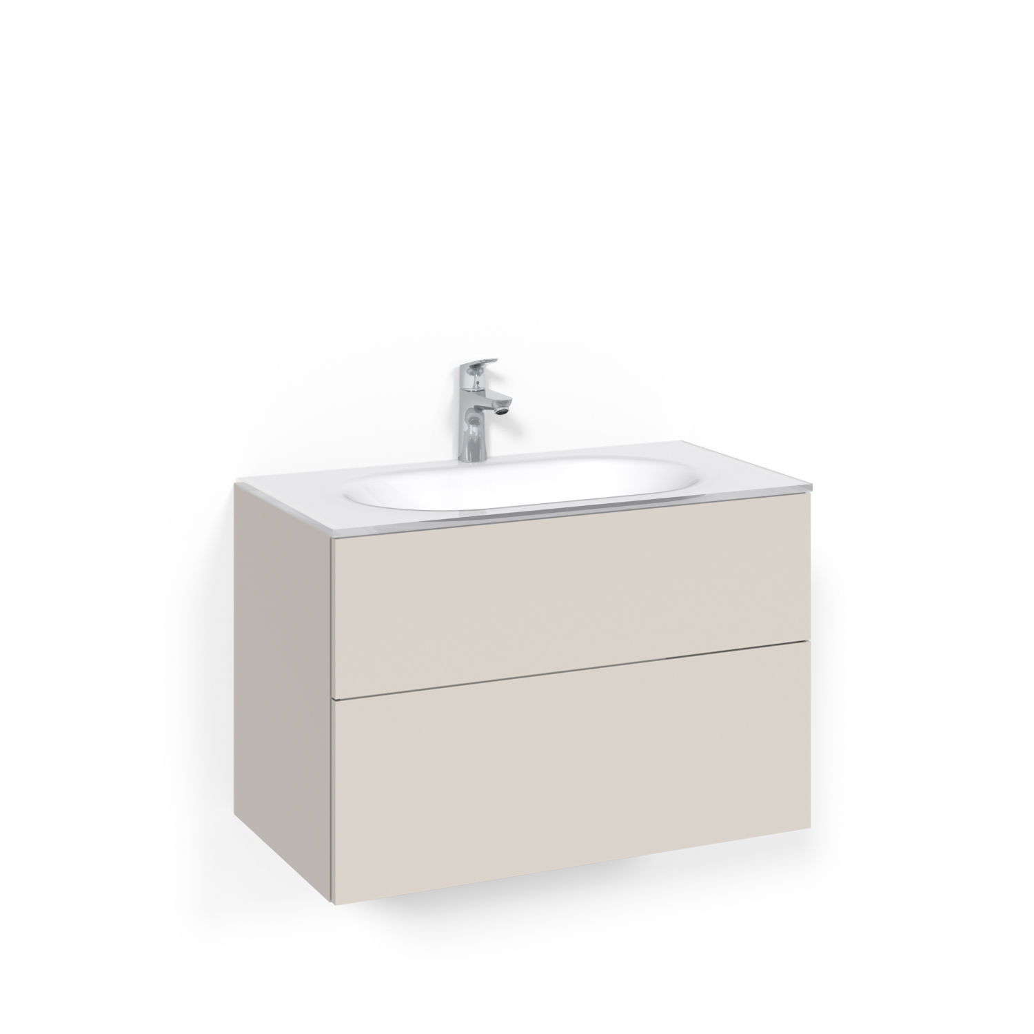 Tvättställsskåp Macro Design Crown Plain Med Glastvättställ