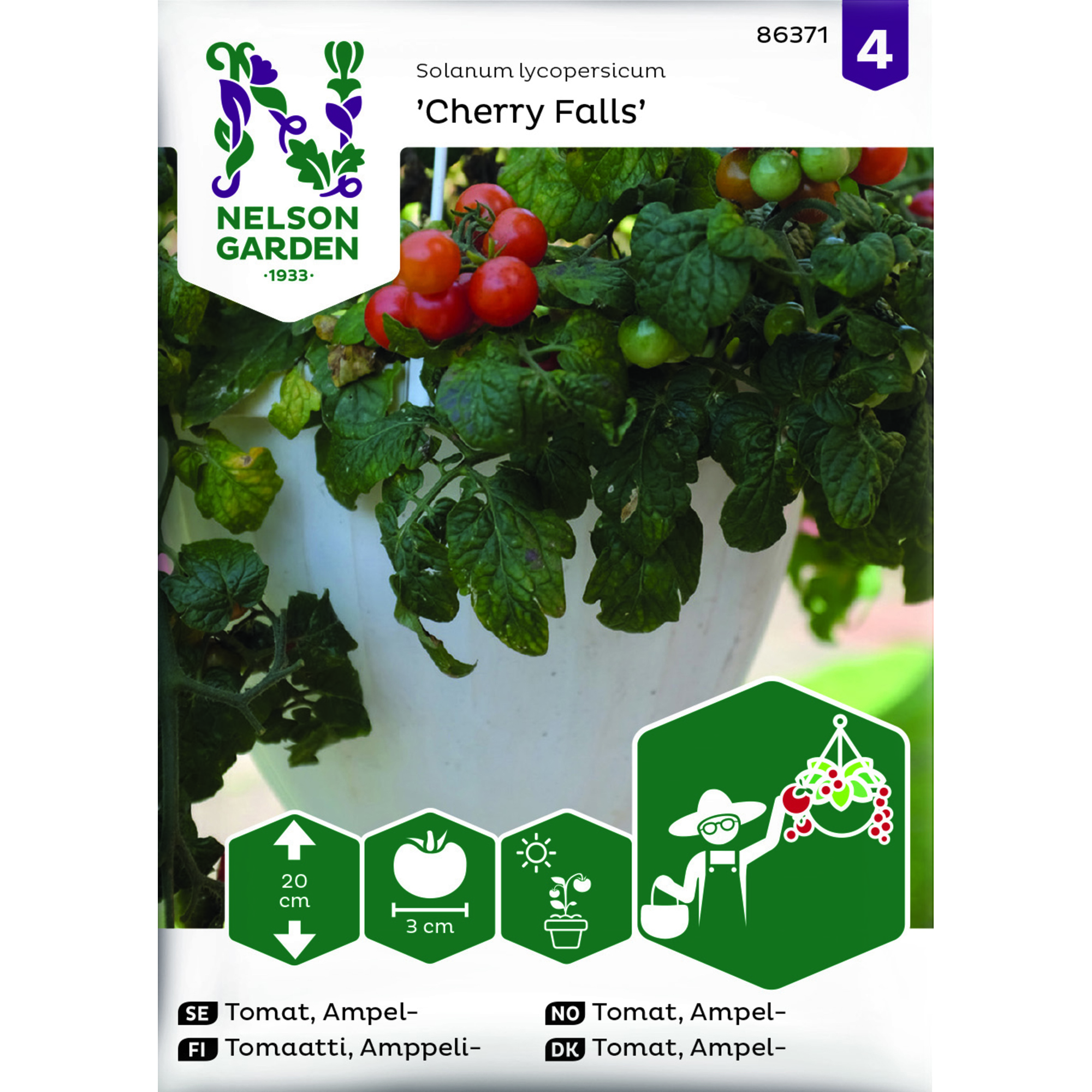 Frö Nelson Garden Tomat Ampel Cherry Falls