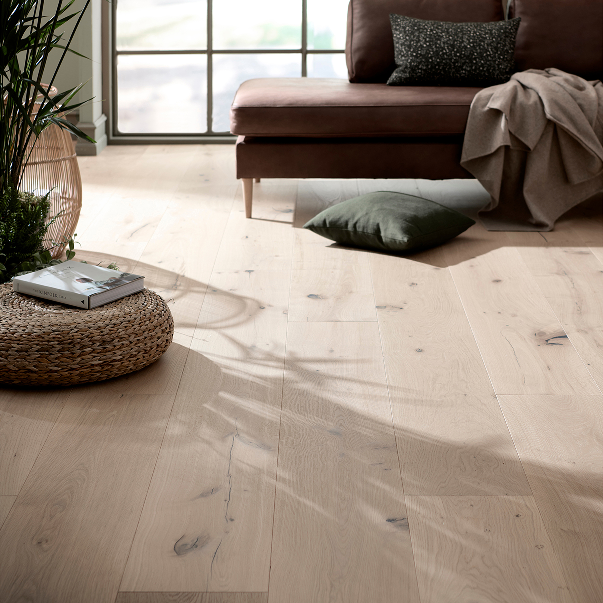 Parkettgolv Nordic Floor Grand Country Ek Vit Mattlack 1-Stav