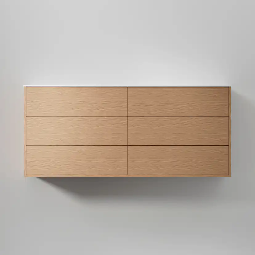 Kommod Terra Solid 160 D, Natural Oak, 6 Lådor Färg: Natural Oak, Bredd: 1600 mm
