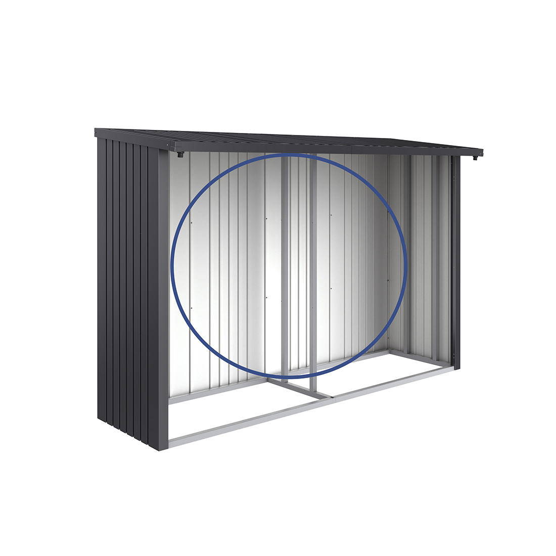 Bakvägg Biohort till WoodStock 300 Metallic Mörkgrå