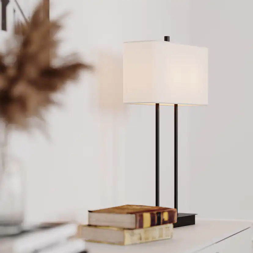 Bordslampa By Rydéns Luton H56 cm Svart/Vit