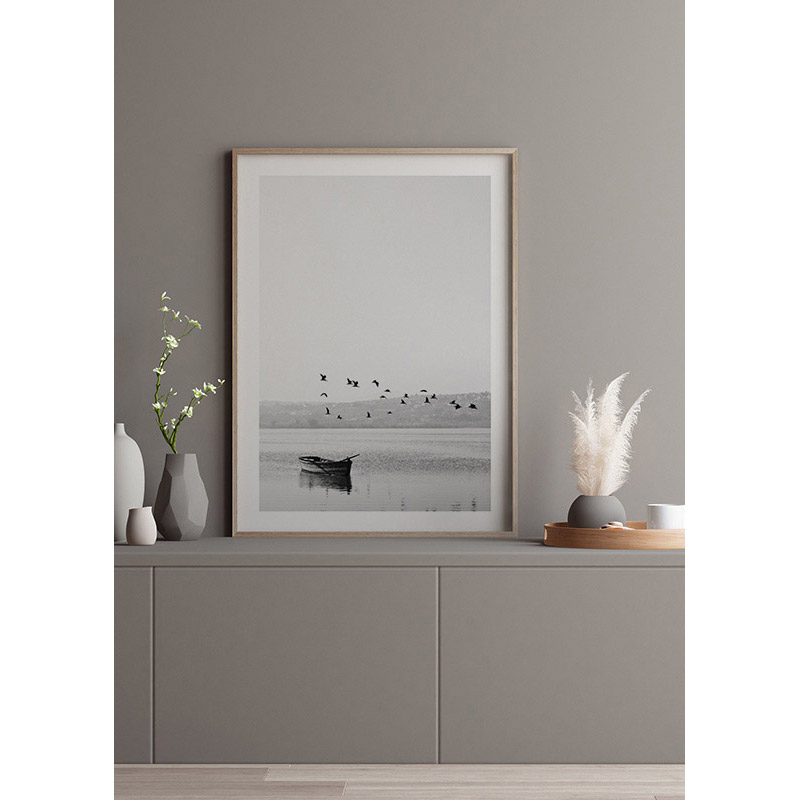 Poster Gallerix Birds over lake