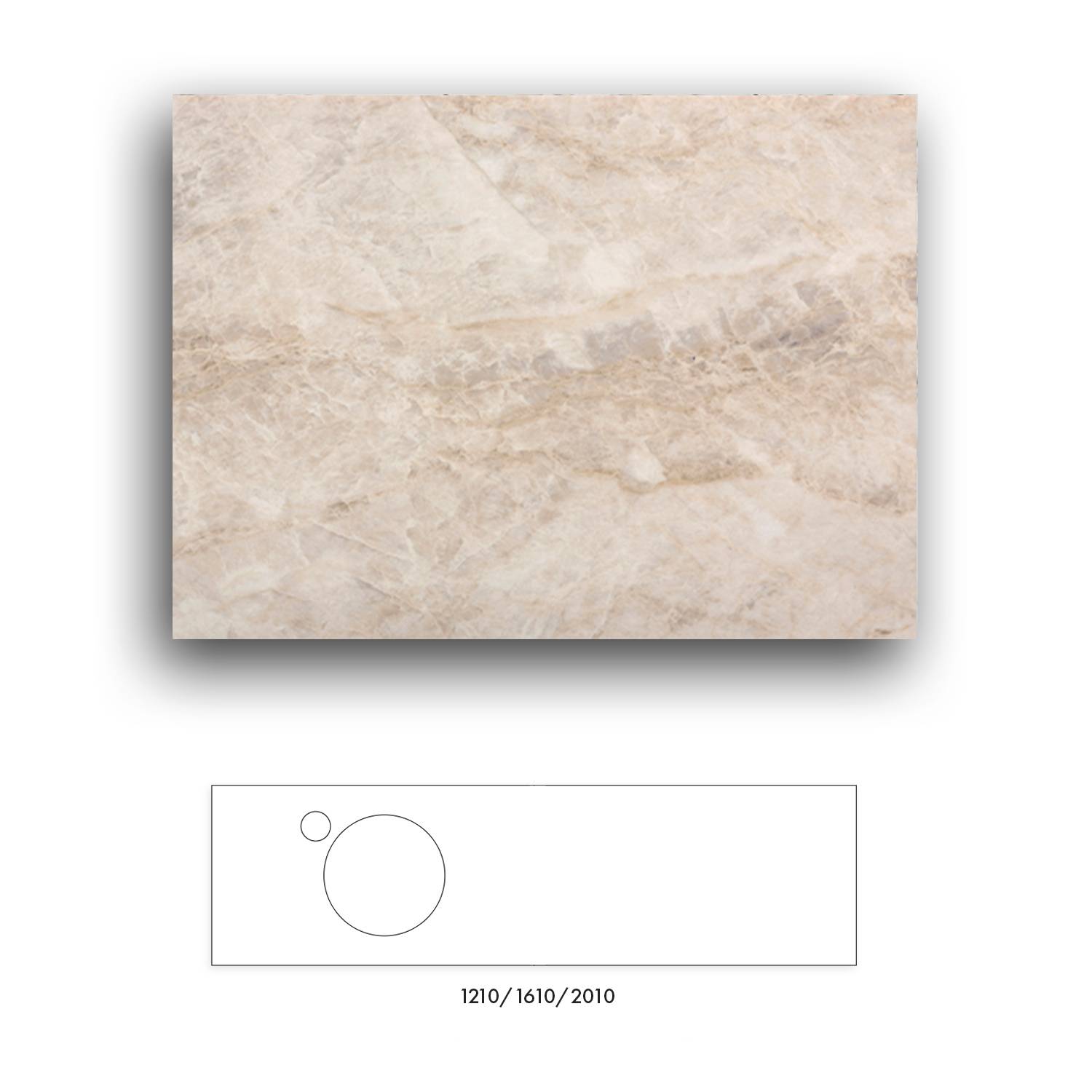 Bänkskiva Macro Design Crown+ Dekton  1610 till Tvättställsskåp Crown