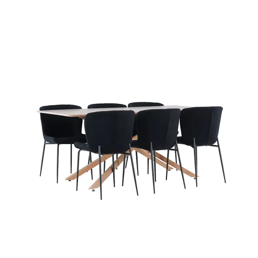 Matgrupp Venture Home Piazza 180 med 6 st Modesto Stolar Teddy