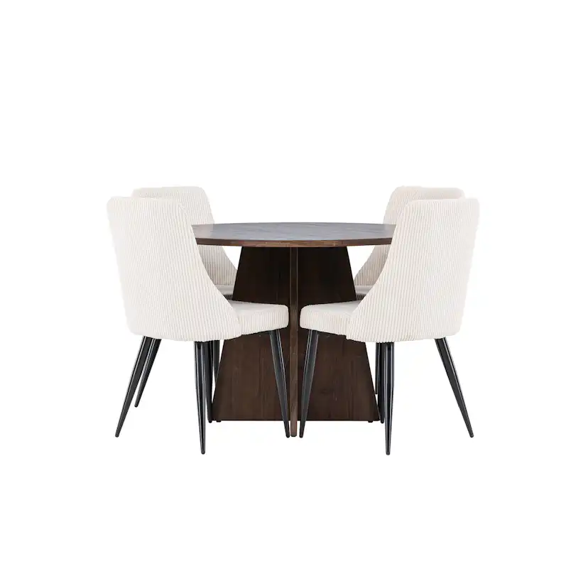 Matgrupp Venture Home Bootcut Ø110 med 4 st Leone Stolar