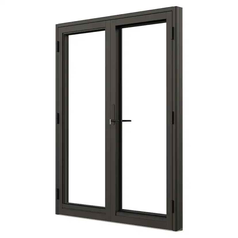 Parfönsterdörr NorDan Svanenmärkt NTech Helglasad Aluminium BlackLine Svart