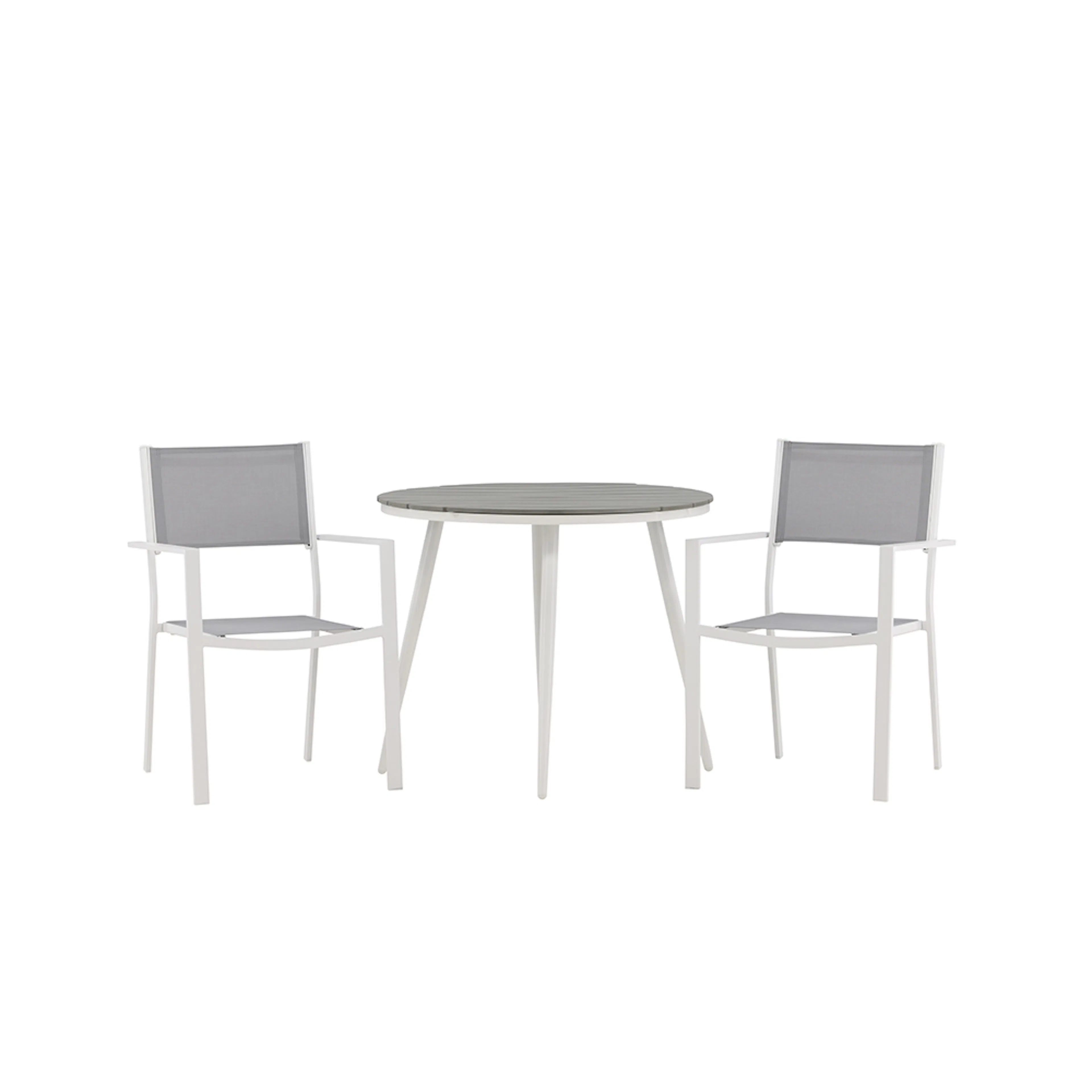 Break - Dining Table Round- White / Grey - Alu / Aintwood - Grå/Vit