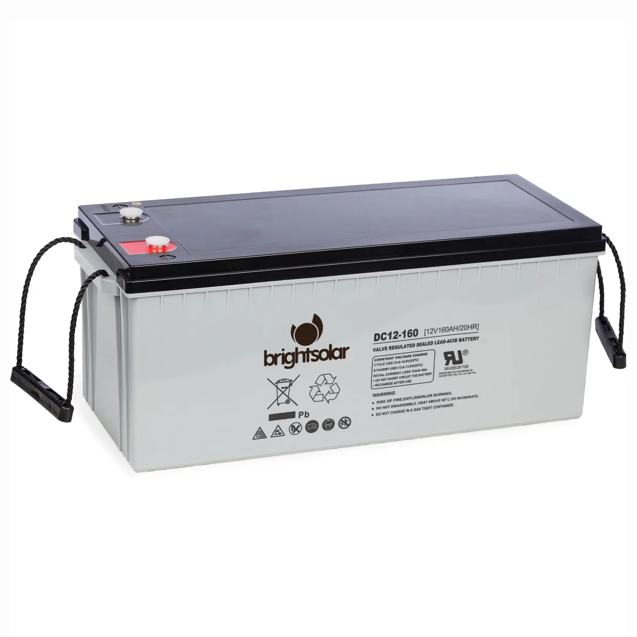 BrightSolar DC12-160Ah underhållsfritt AGM-batteri 160 Ah