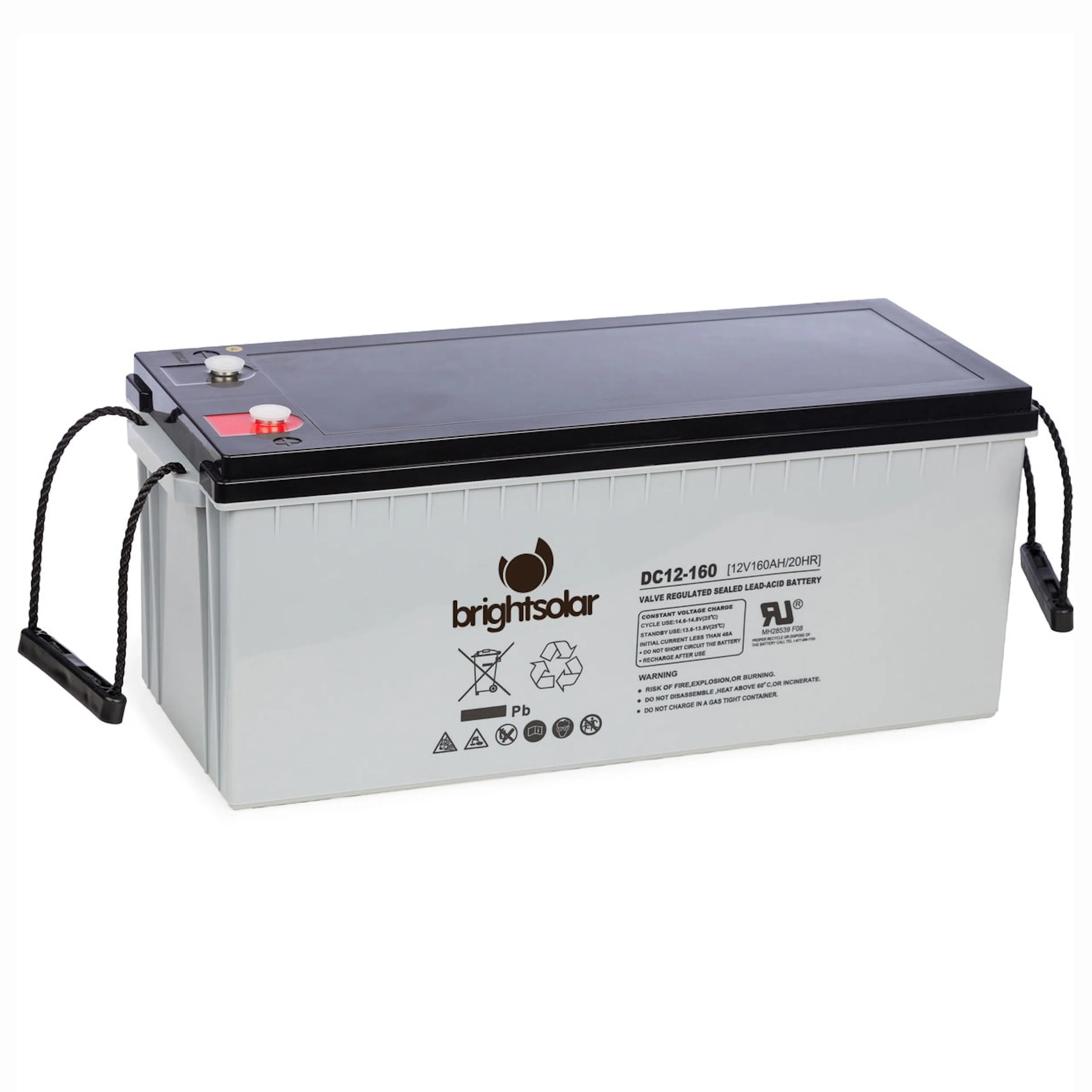 BrightSolar DC12-160Ah underhållsfritt AGM-batteri 160 Ah