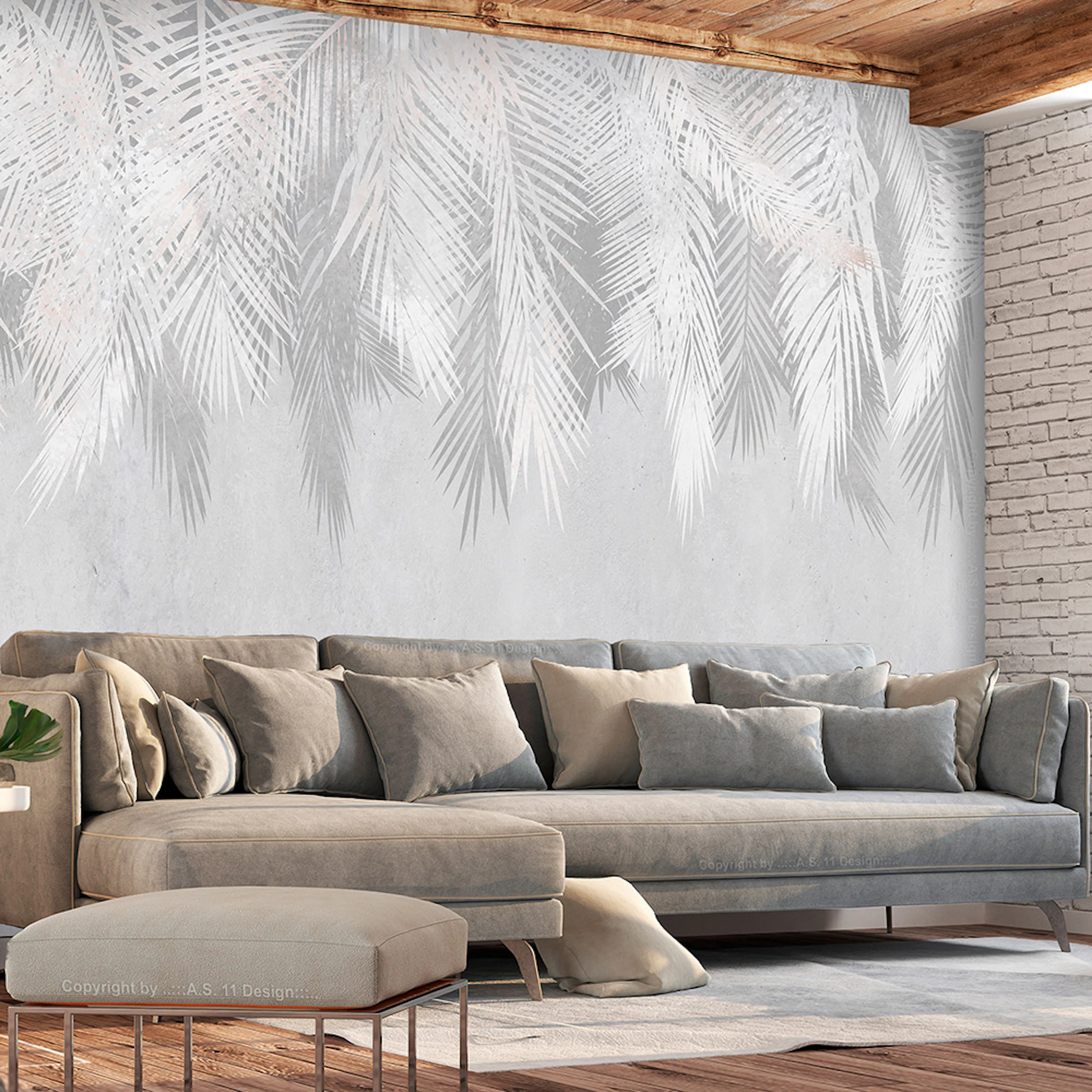 Fototapet Arkiio Pale Palms Självhäftande