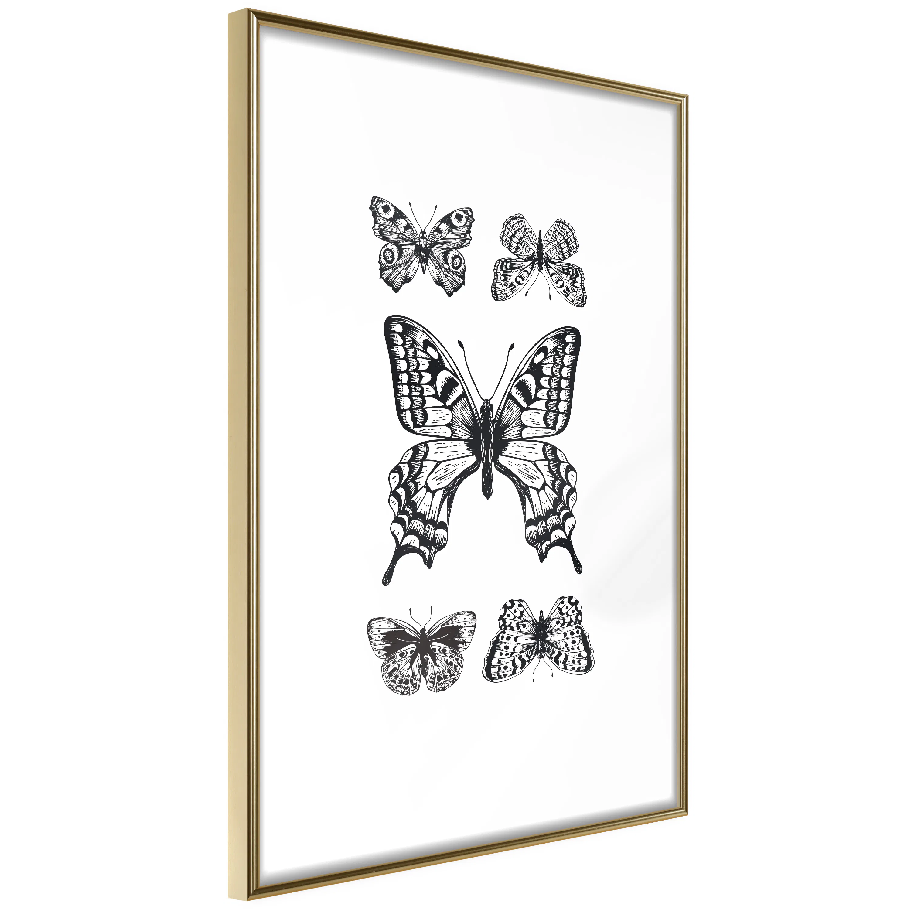 Poster Artgeist Affisch Five Butterflies