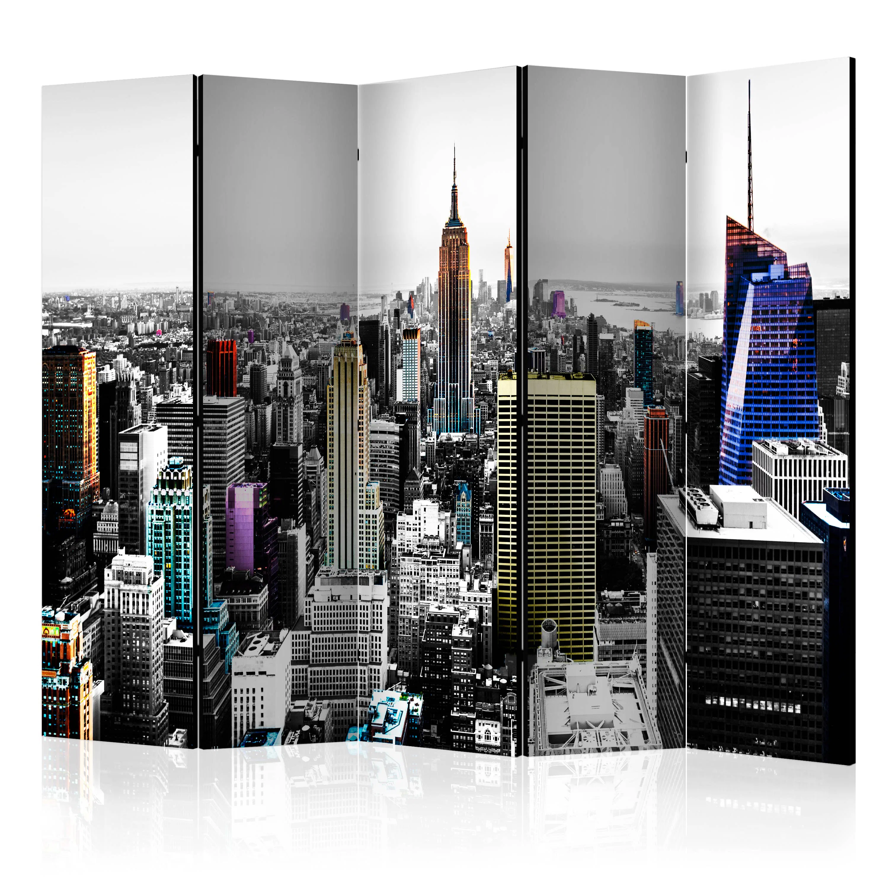 Rumsavdelare Skärmvägg Arkiio Iridescent Skyscrapers II 225x172 cm