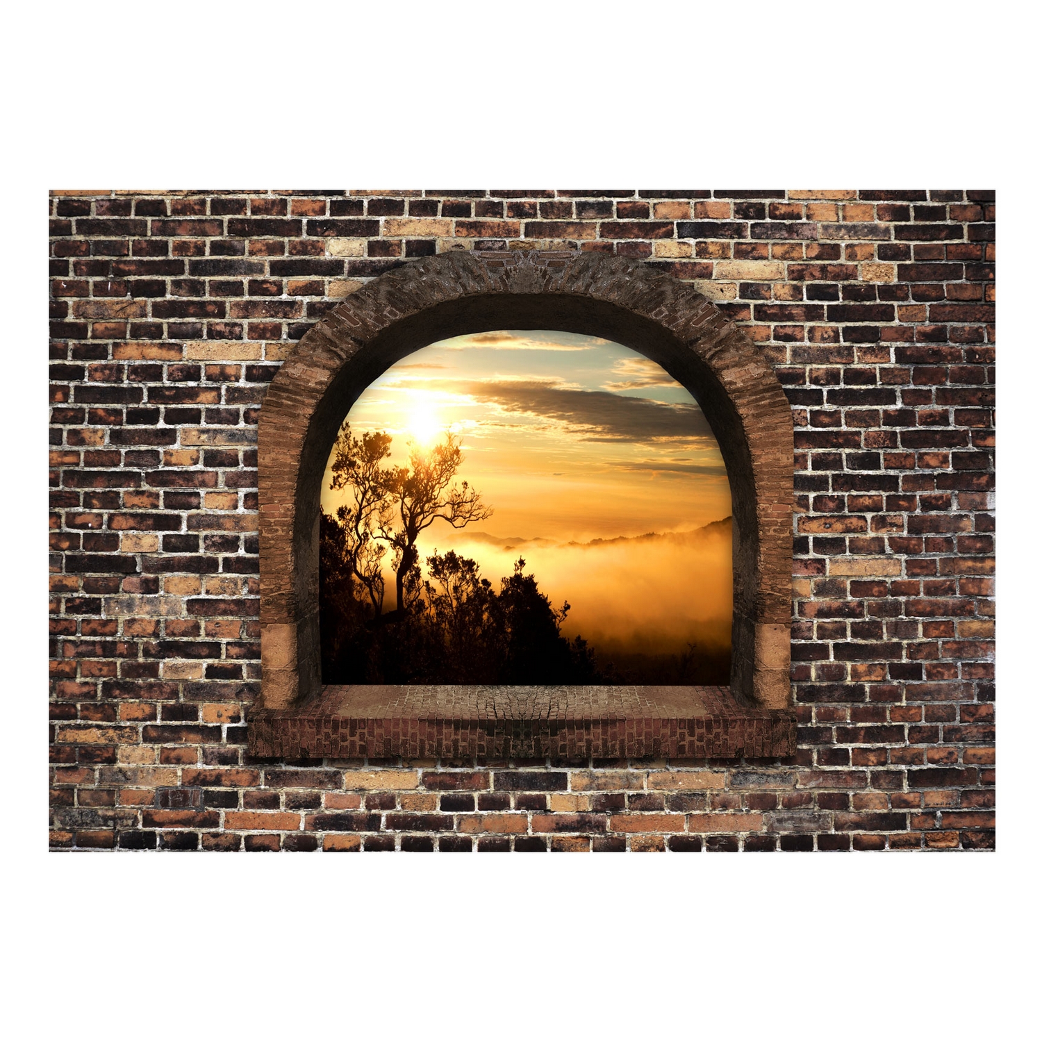Fototapet Arkiio Självhäftande Stony Window Morning Mist
