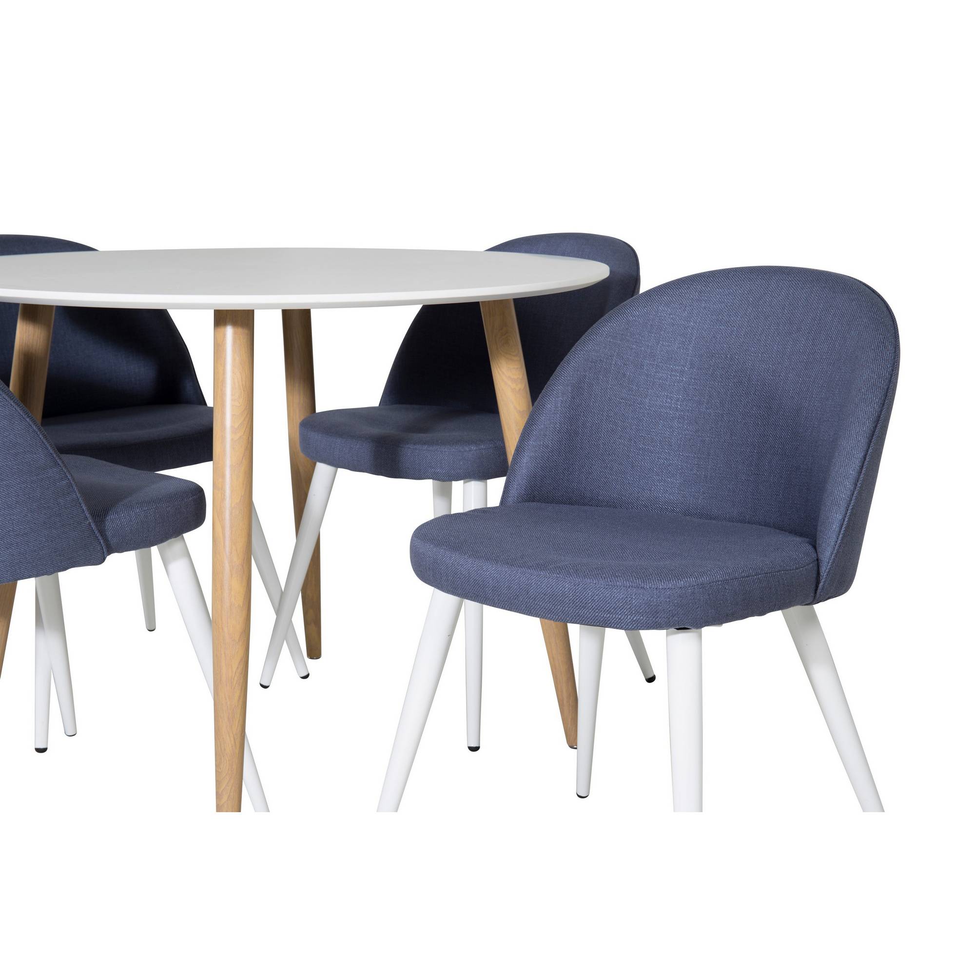 Matgrupp Basic Home Pelle Runt Matbord 100 cm med 4 Sedavi Matstol