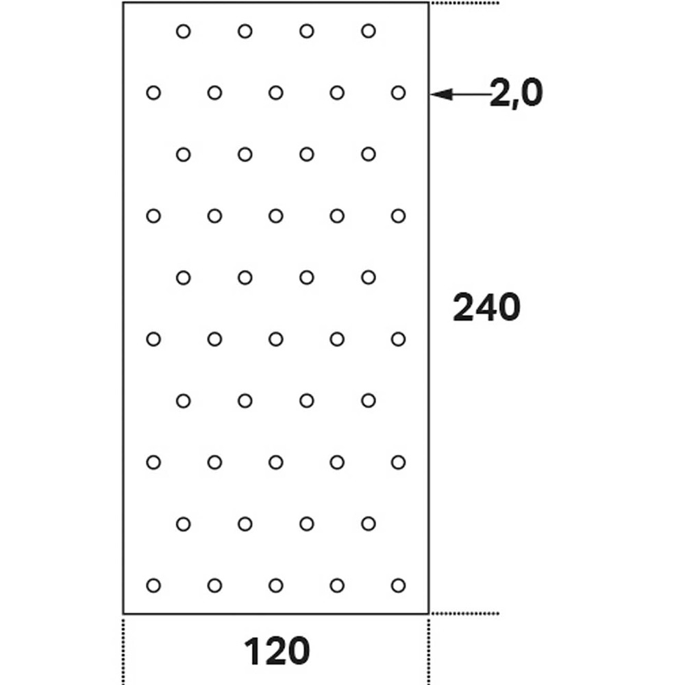 Hålplatta Hp 120x240x2,0 120x240x2,0 mm