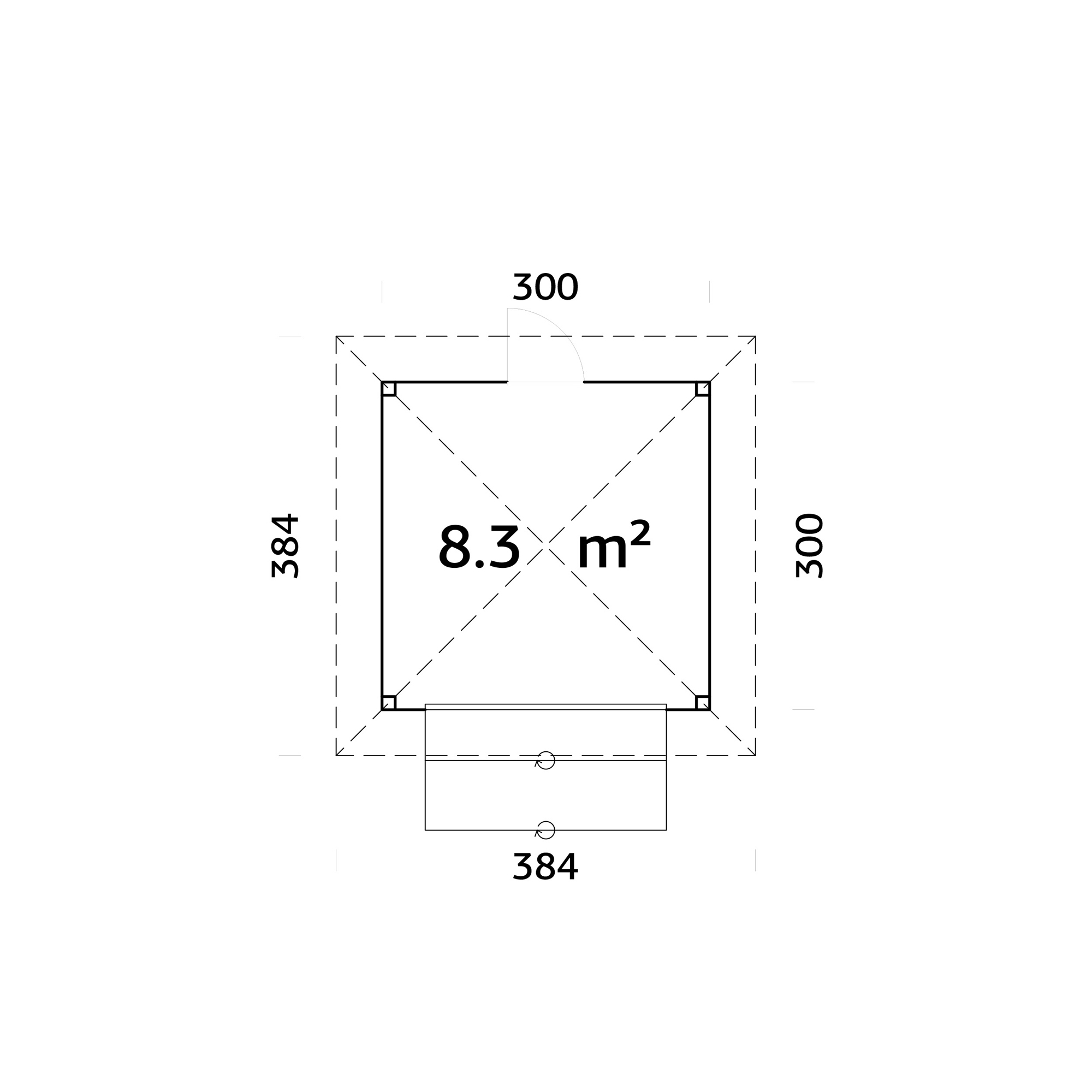Kiosk Palmako Bianca 8,3 m2 Set 104