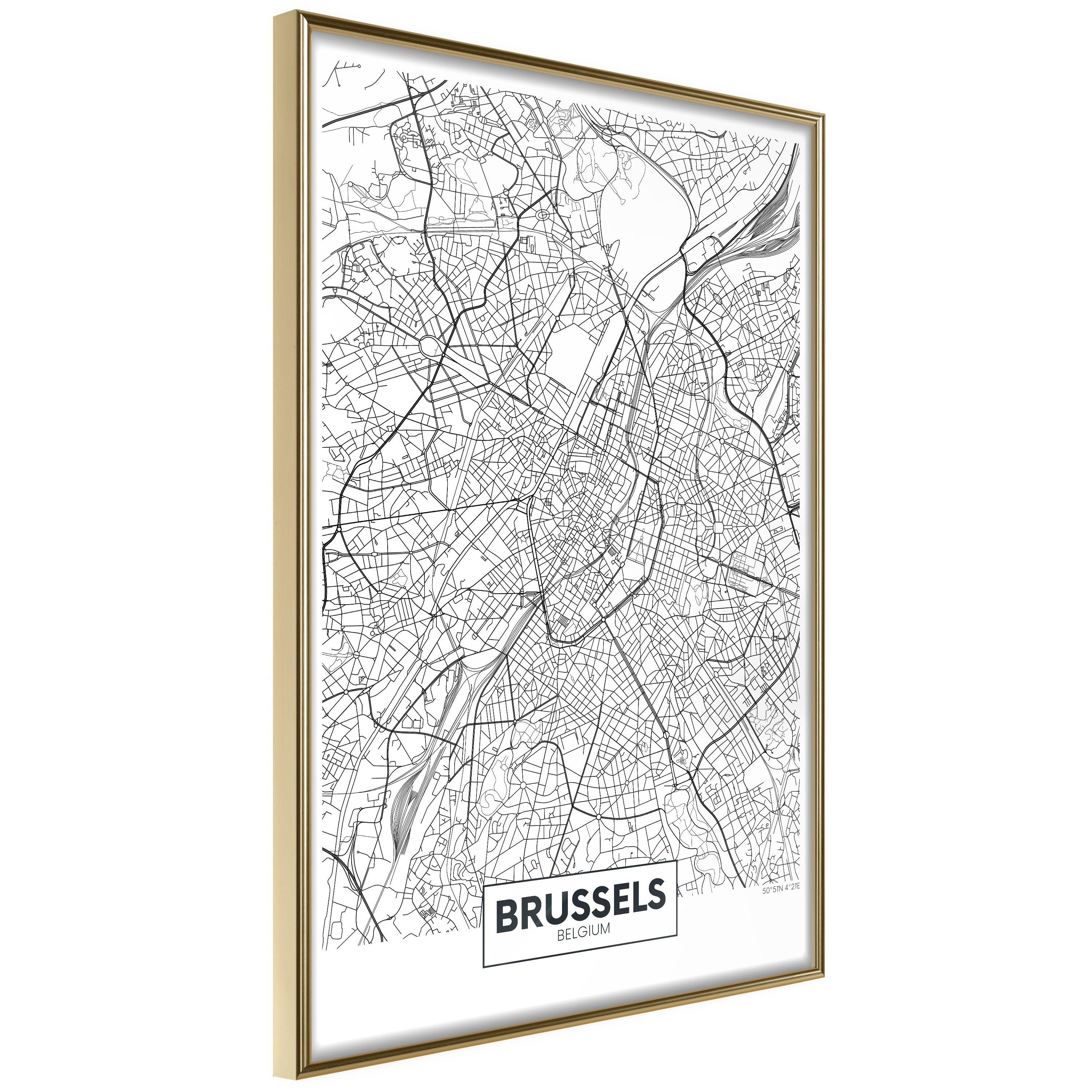 Poster Artgeist Affisch Map of Brussels