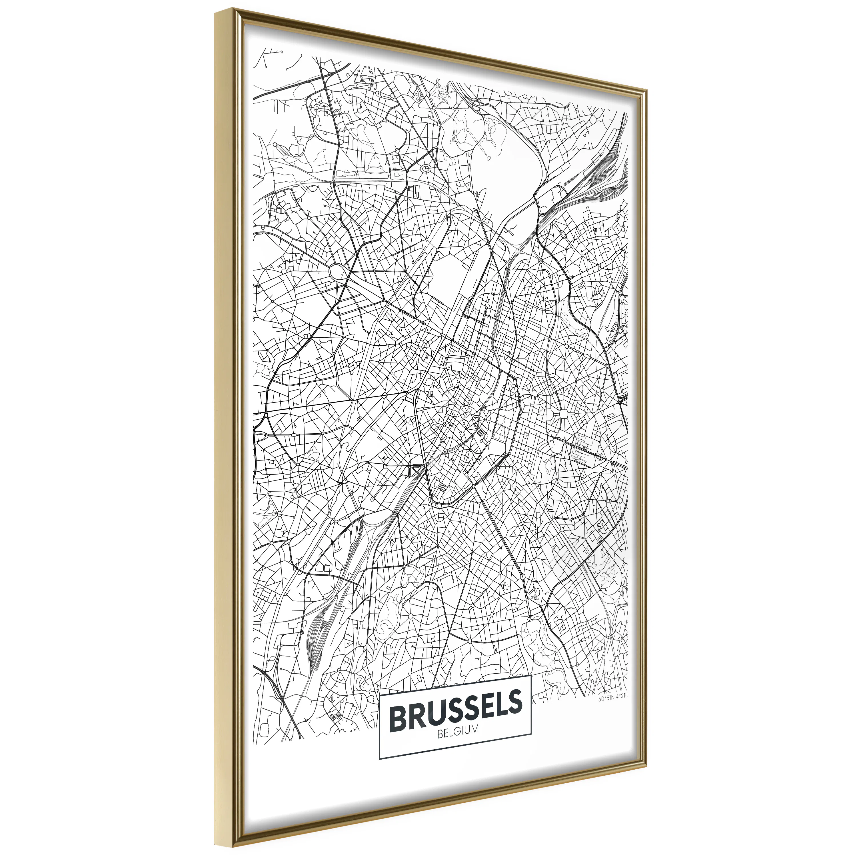 Poster Artgeist Affisch Map of Brussels