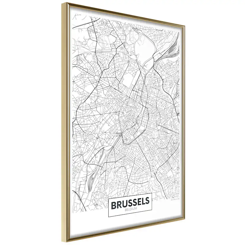 Poster Artgeist Affisch Map of Brussels