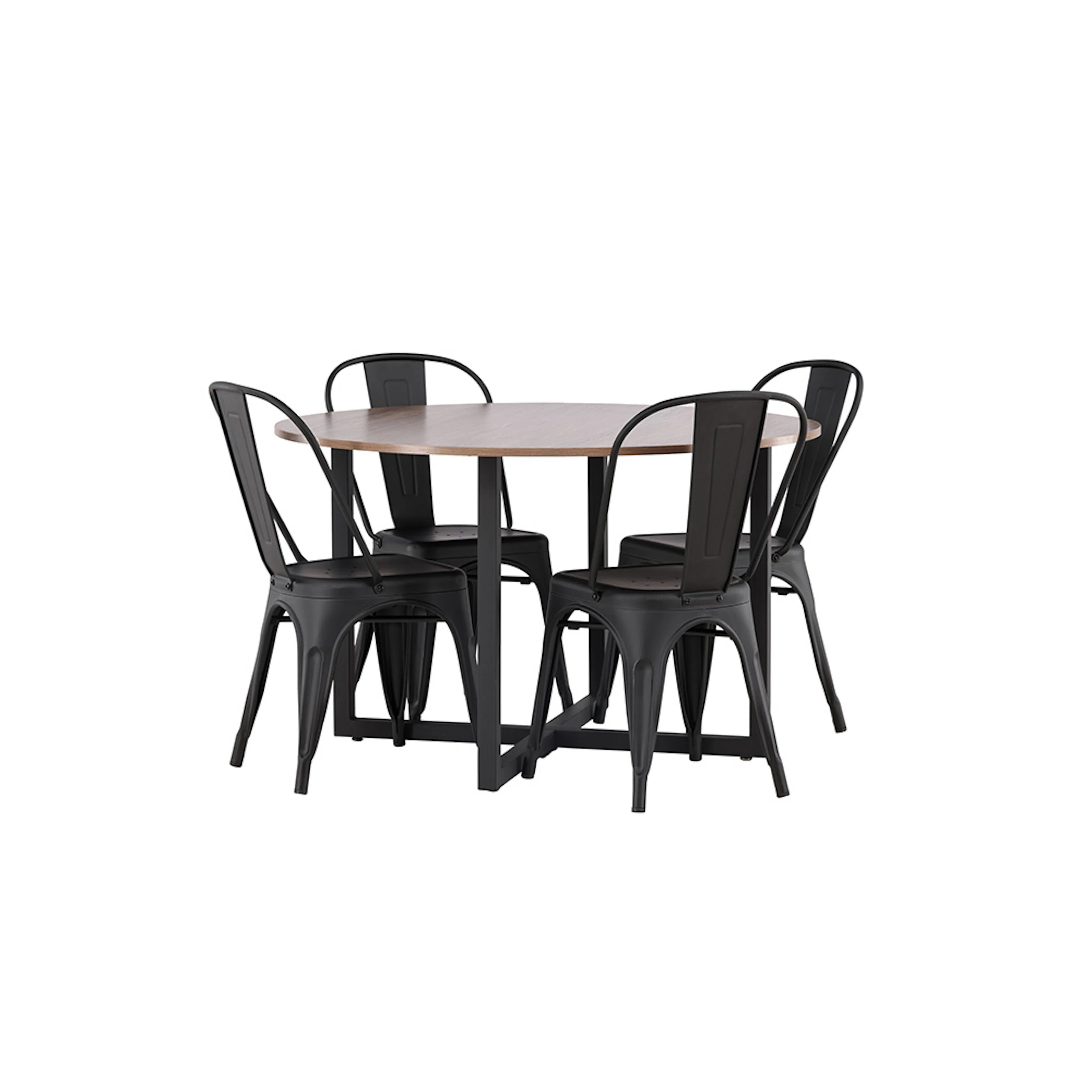 Durango Dining Table - Black / Walnut MDF +Tempe Dining Chai Valnöt/Svart