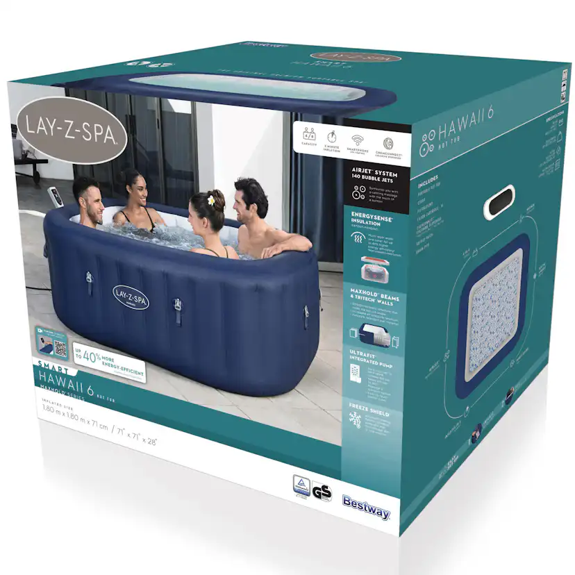 Uppblåsbart Spabad Bestway Lay-Z-Spa® Hawaii EnergySense AirJet 6