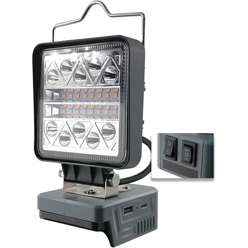 Arbetsbelysning Japcell LED 800-1800 Lumen för Milwaukee 18V Batteri