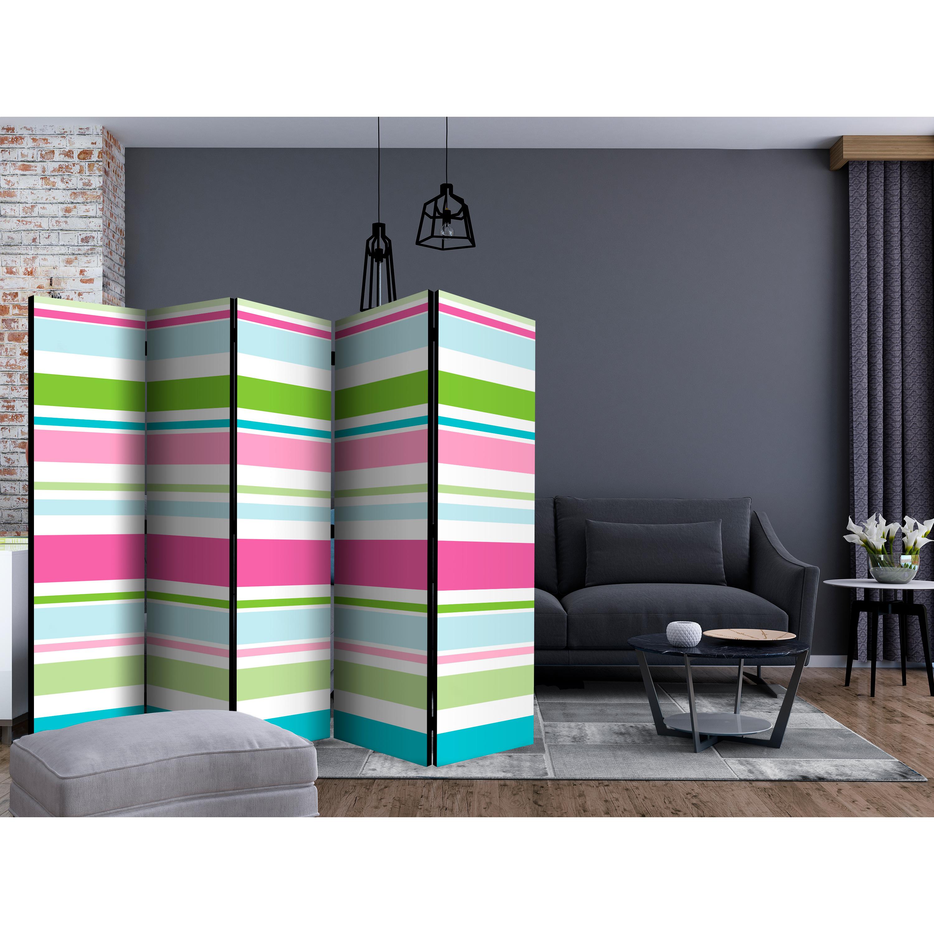 Rumsavdelare Skärmvägg Arkiio Bright Stripes II 225x172 cm