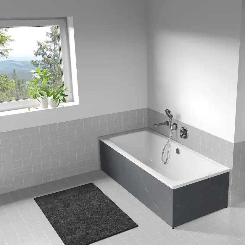 Badkar Cayono Duo med Charcoal Soapstone front 1700 mm, Charcoal Soapstone
