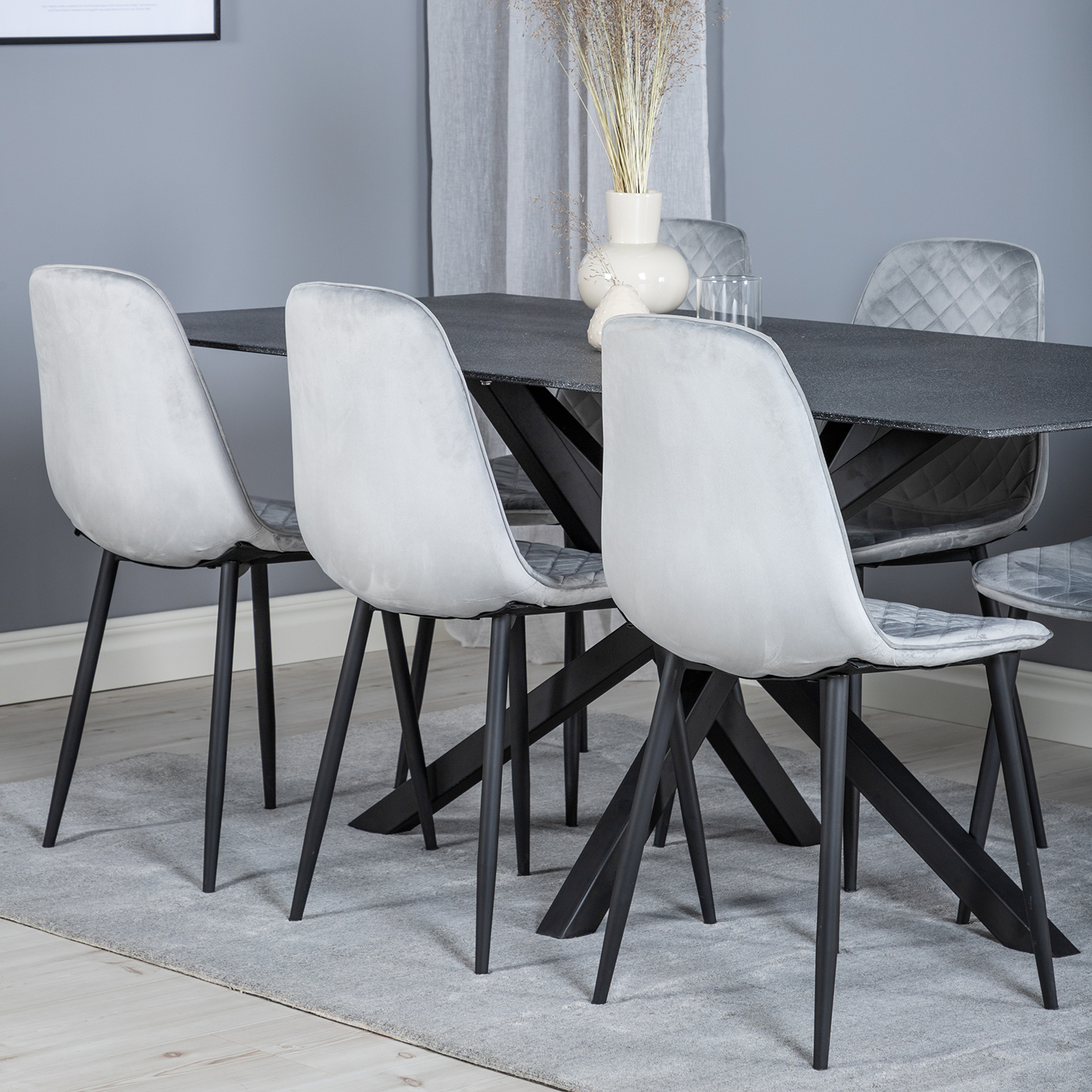 Matgrupp Venture Home Piata med 6 Phoi Stolar Sammet