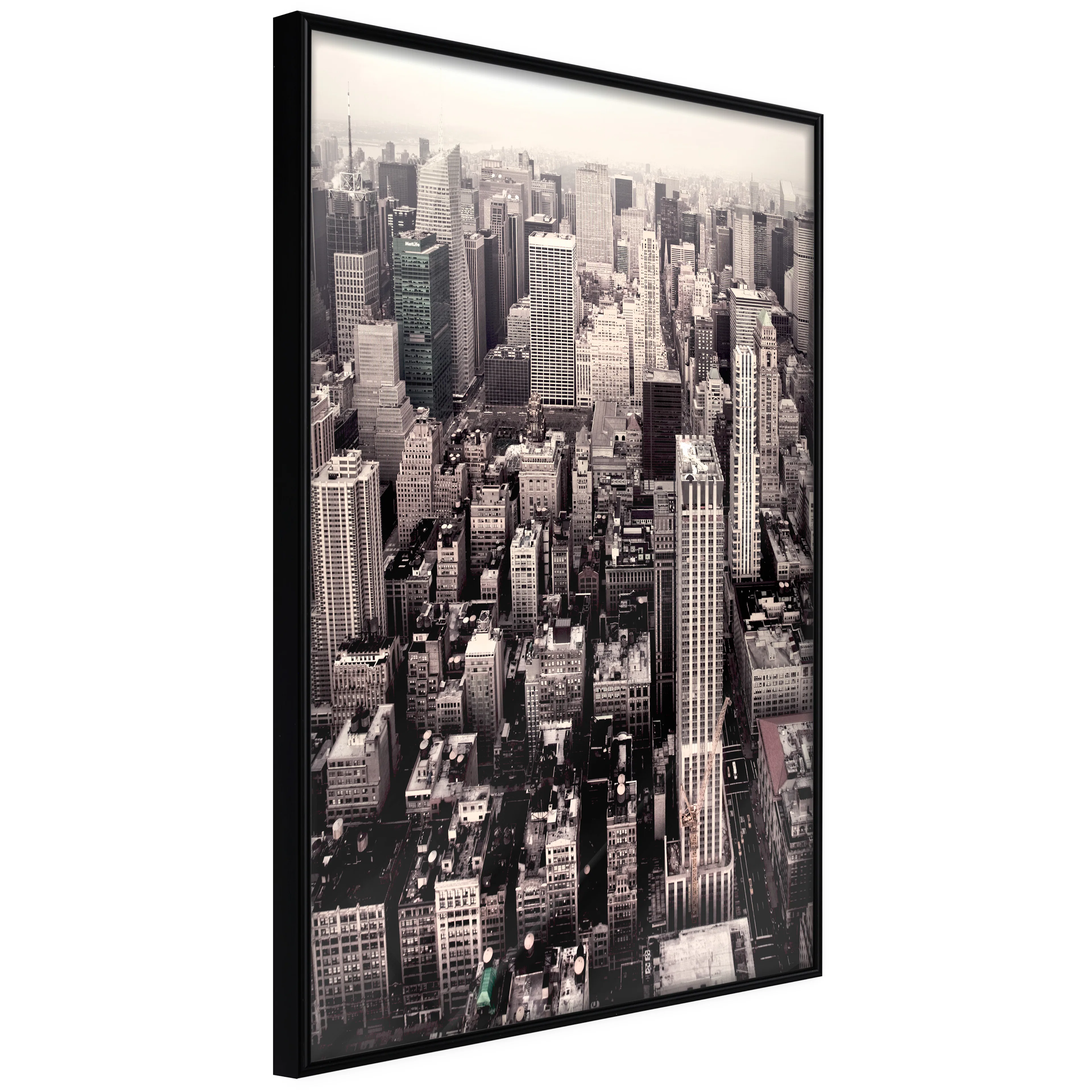 Affisch - Manhattan In Sepia [Poster] 20x30 Svart ram, 20x30 cm