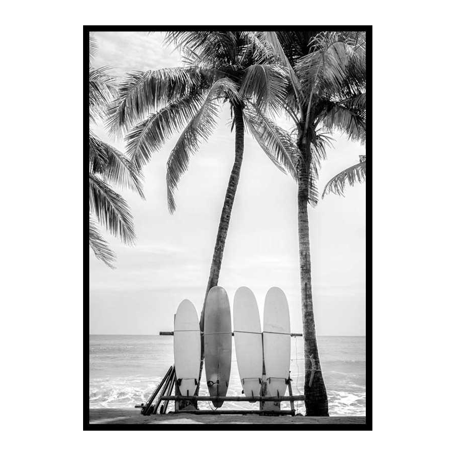 Poster Gallerix Surfing Boards On Beach