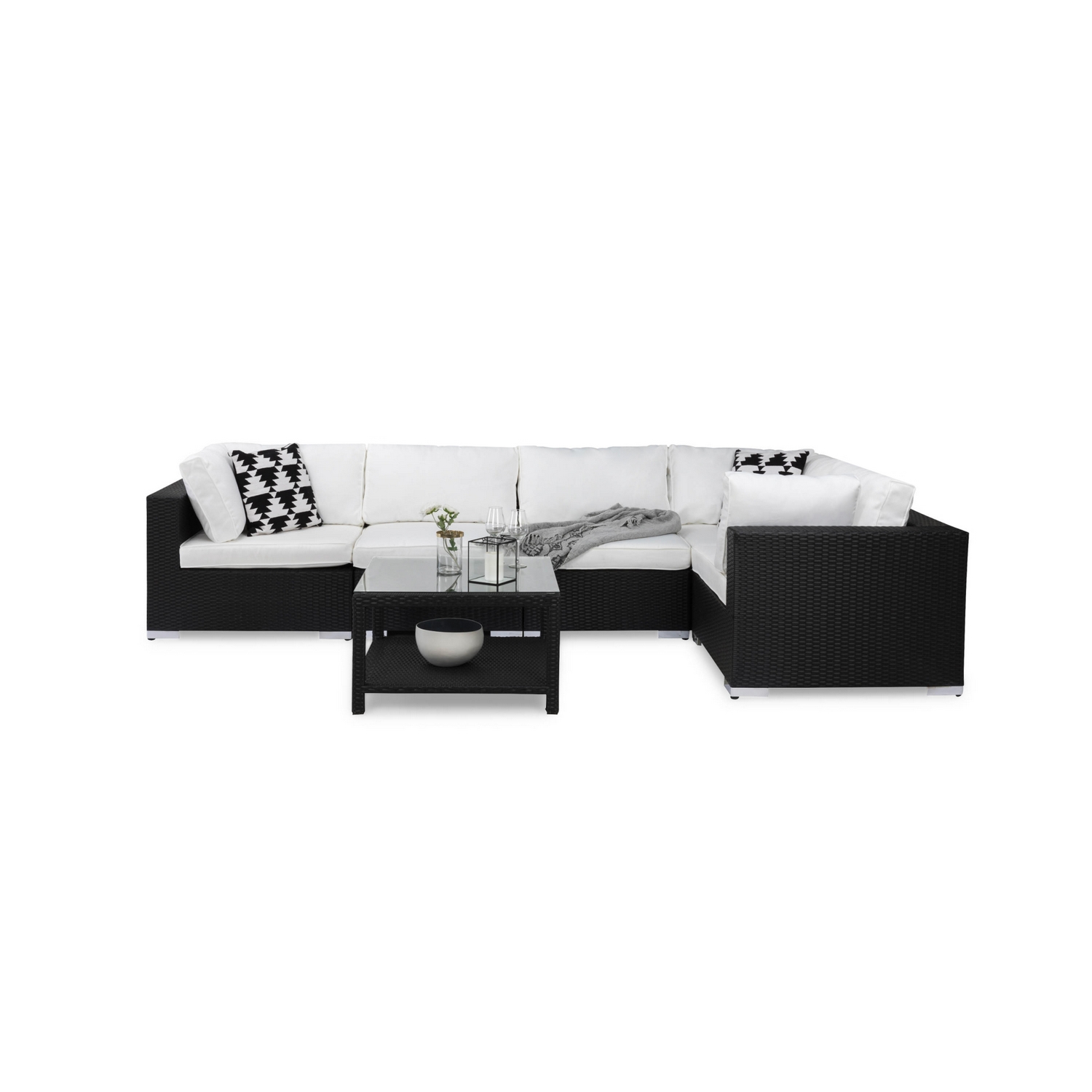 Loungegrupp Comfort Garden Bahamas 5-sits med Armstöd och Bord 75x75