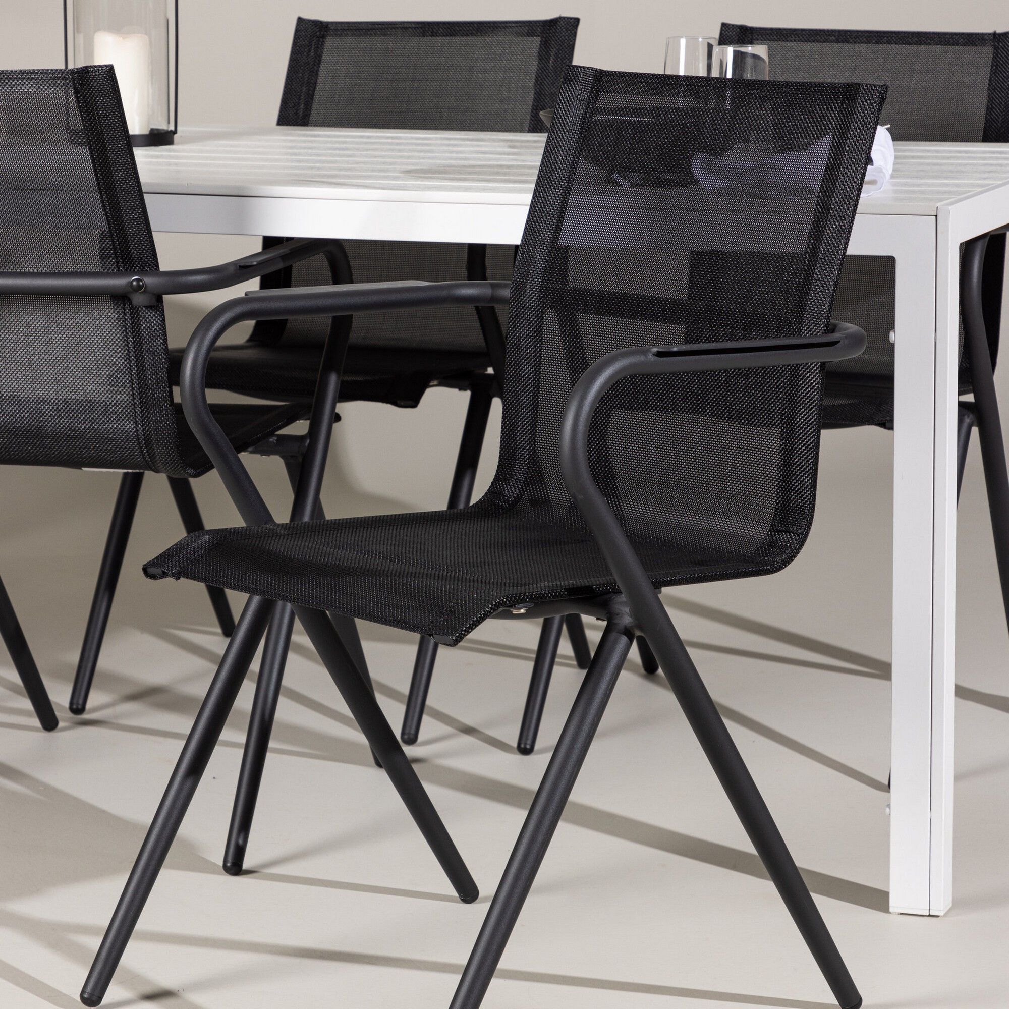 Break Dining Table  - White / White Aintwood +Alina Dining C Trädgårdsgrupp Venture Home Break med 6 Alina Stolar