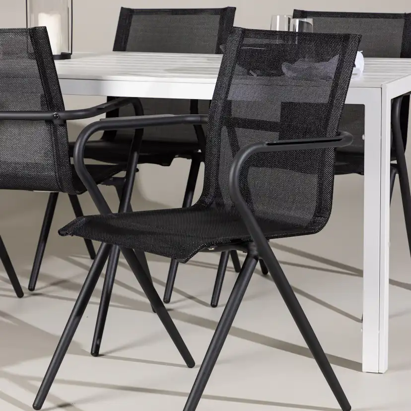 Break Dining Table - White / White Aintwood +Alina Dining C Trädgårdsgrupp Venture Home Break med 6 Alina Stolar
