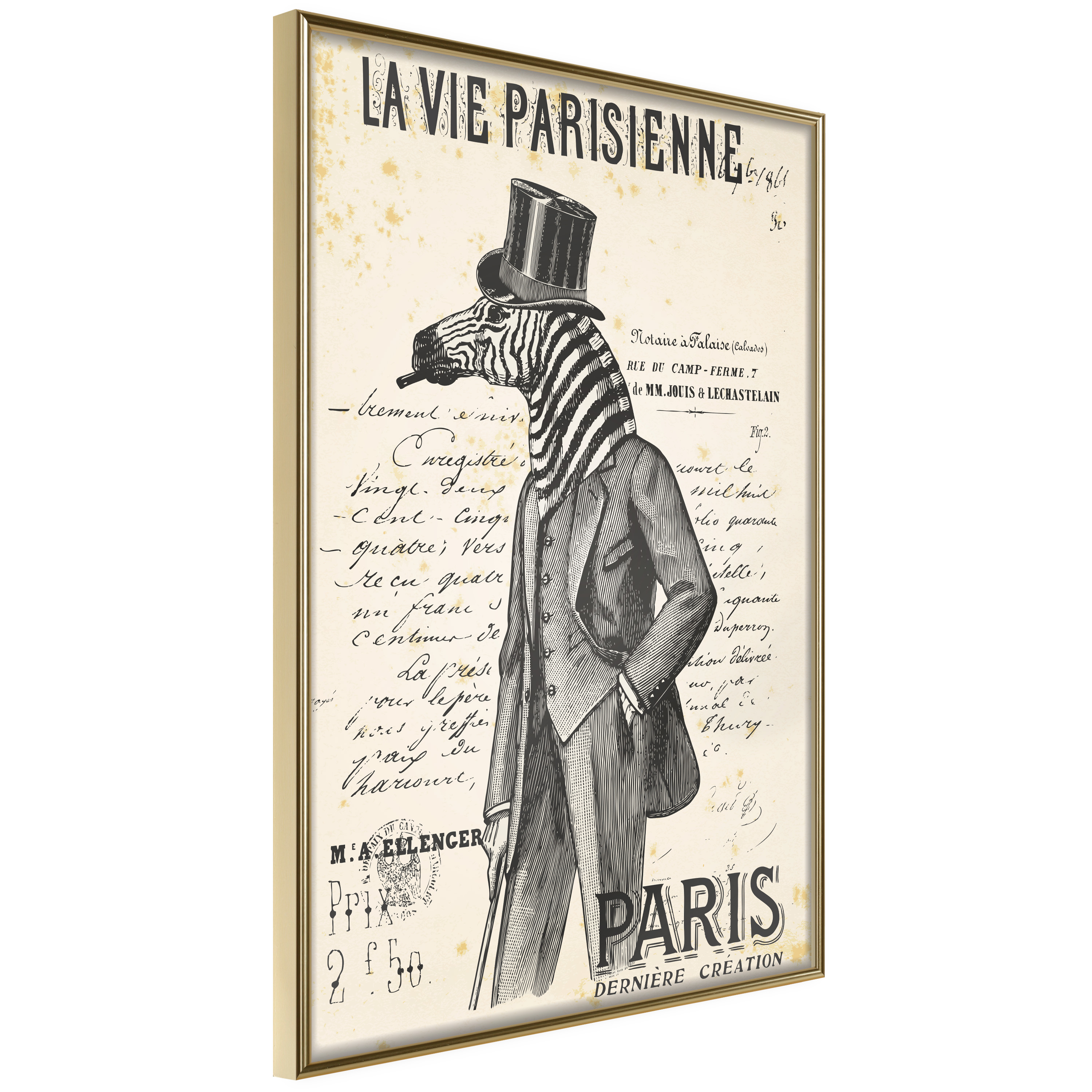Affisch - La Vie Parisienne [Poster] 20x30 Guld ram, 20x30 cm