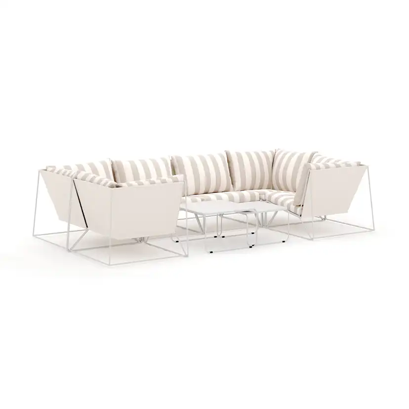 Loungesoffa Comfort Garden Usteryd utomhus U-soffa 6-sits med stängt avslut