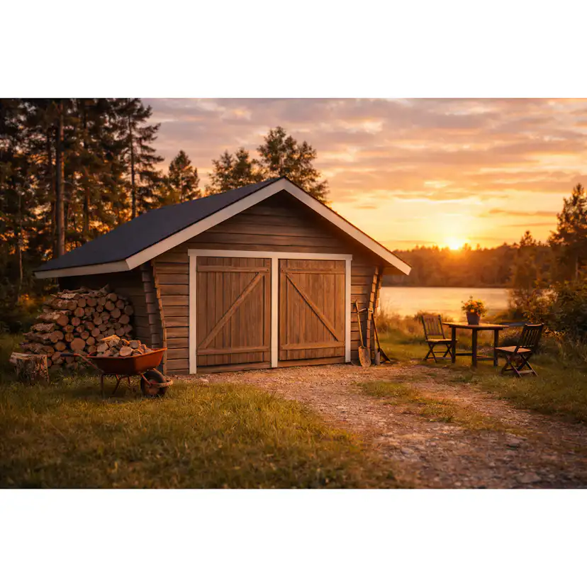 Timmerlada LP Garden Kymppi med spaltvägg 20 m²