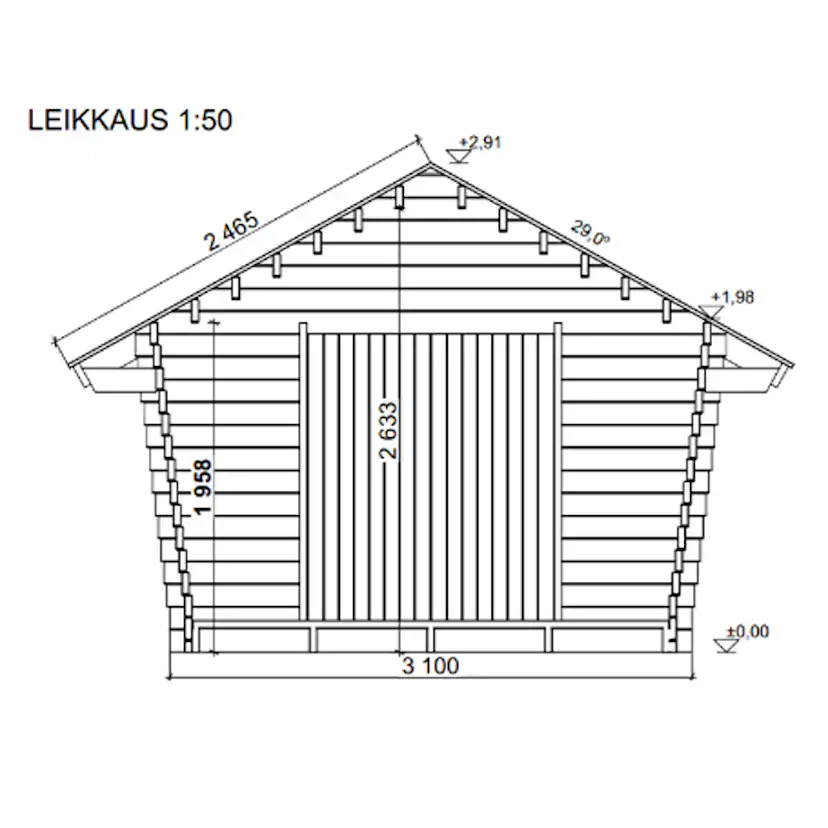 Timmerförråd LP Garden U-M (10m²) Lutande Tät Vägg