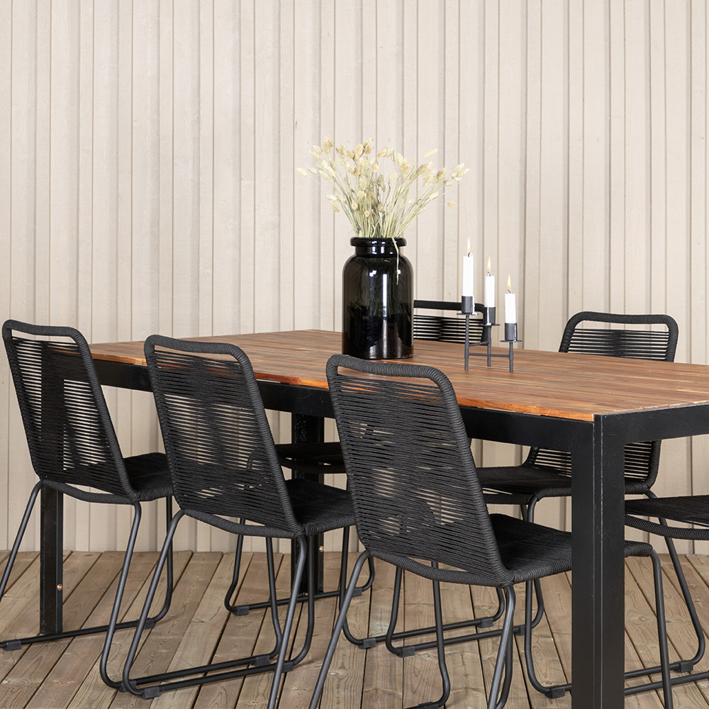 BoisDiningtable205*90cm-LindosStackingChair-LatteRope_6 Beige