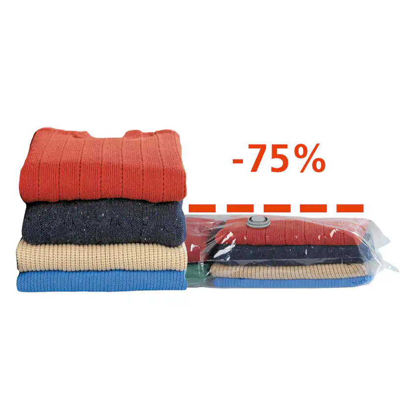 Vakuumpåse WENKO Vakuum Platsbesparande Klädförvaring 90x55 cm 2-pack