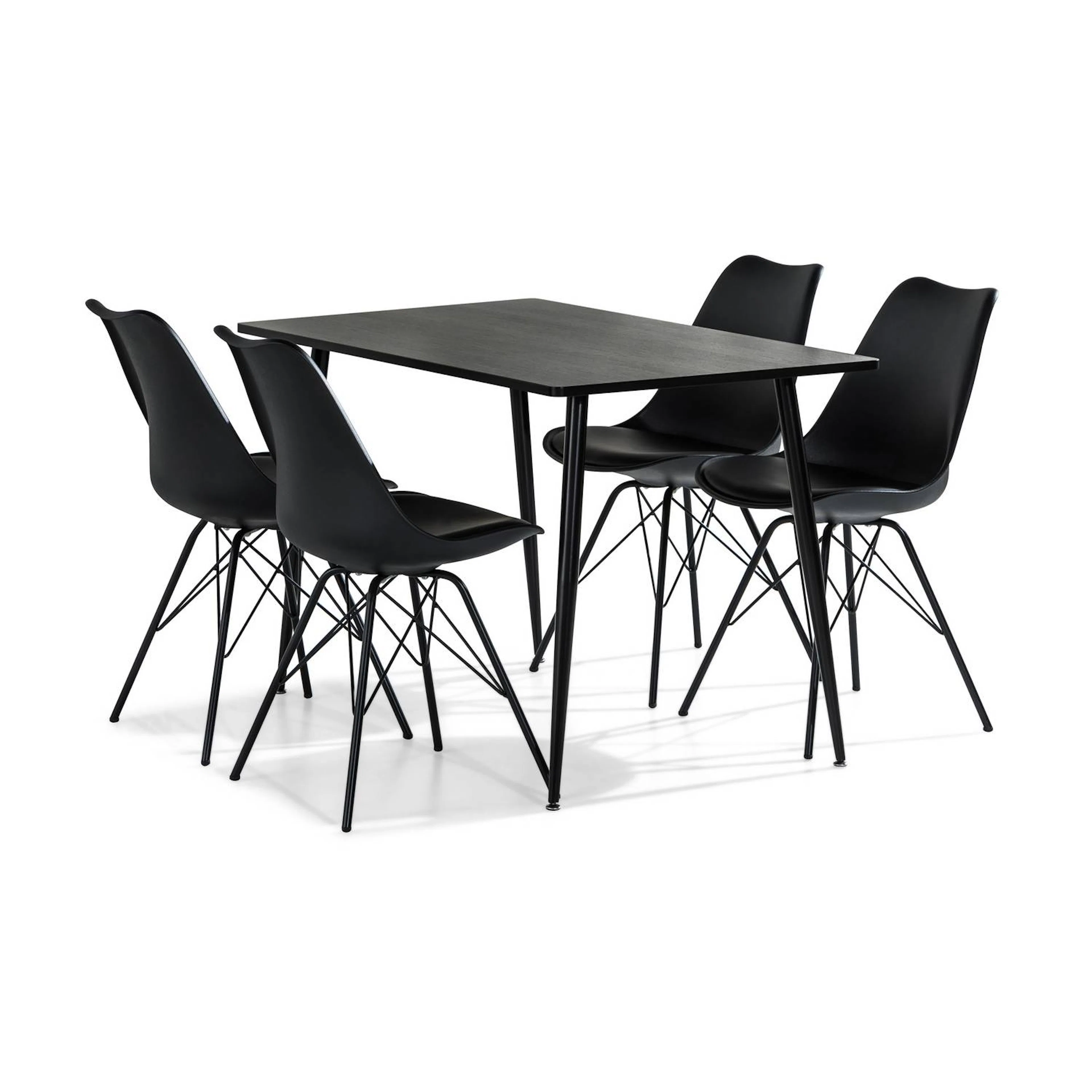 Matgrupp Basic Home Marcelen Rektangulärt Matbord 120 cm med 4 Shell Matstol