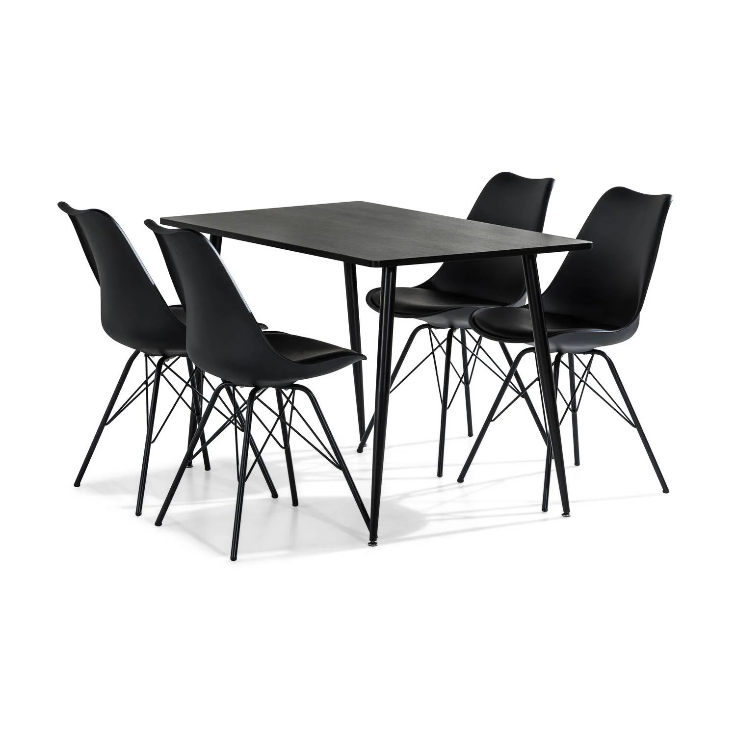 Matgrupp Basic Home Marcelen Rektangulärt Matbord 120 cm med 4 Shell Matstol