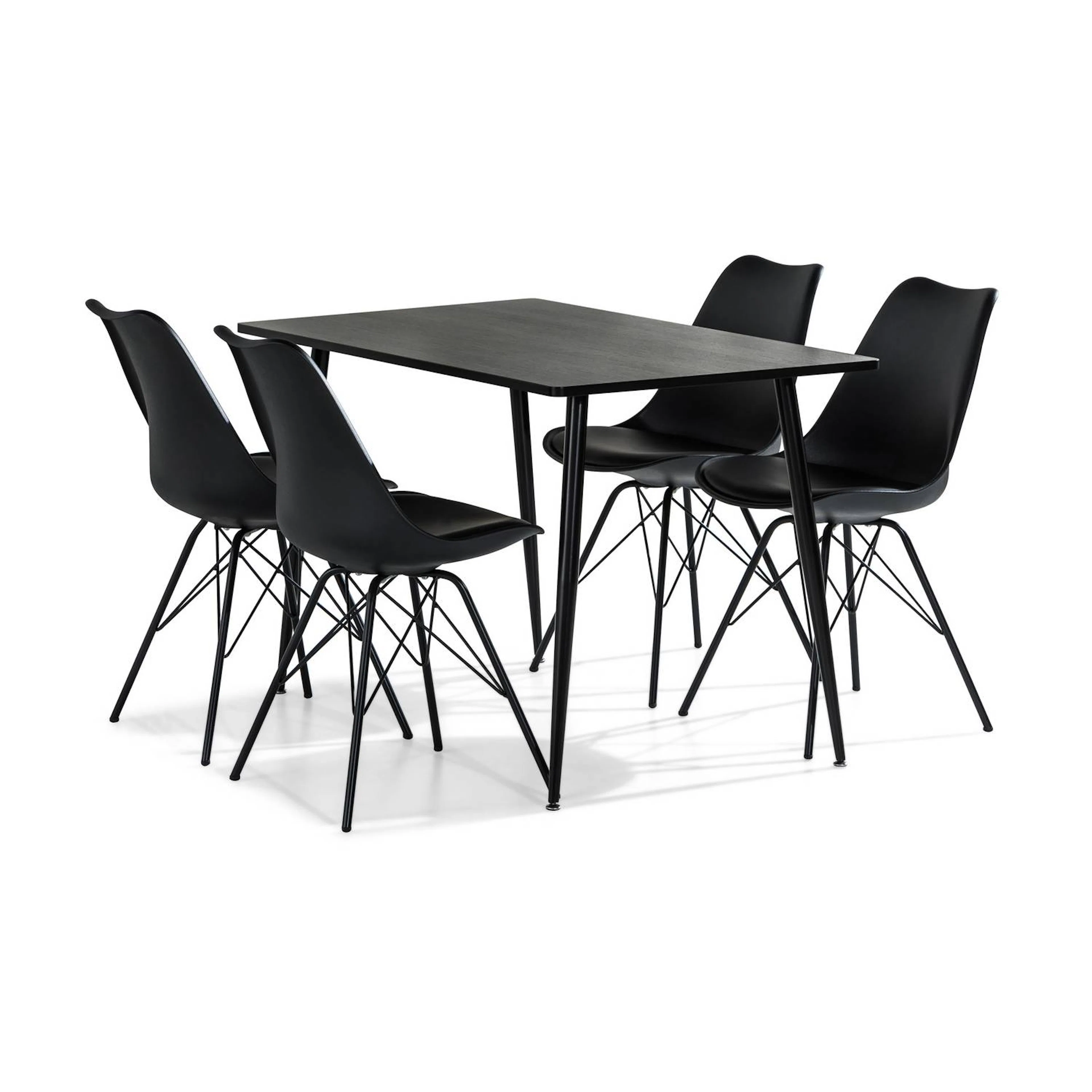 Matgrupp Basic Home Marcelen Rektangulärt Matbord 120 cm med 4 Shell Matstol