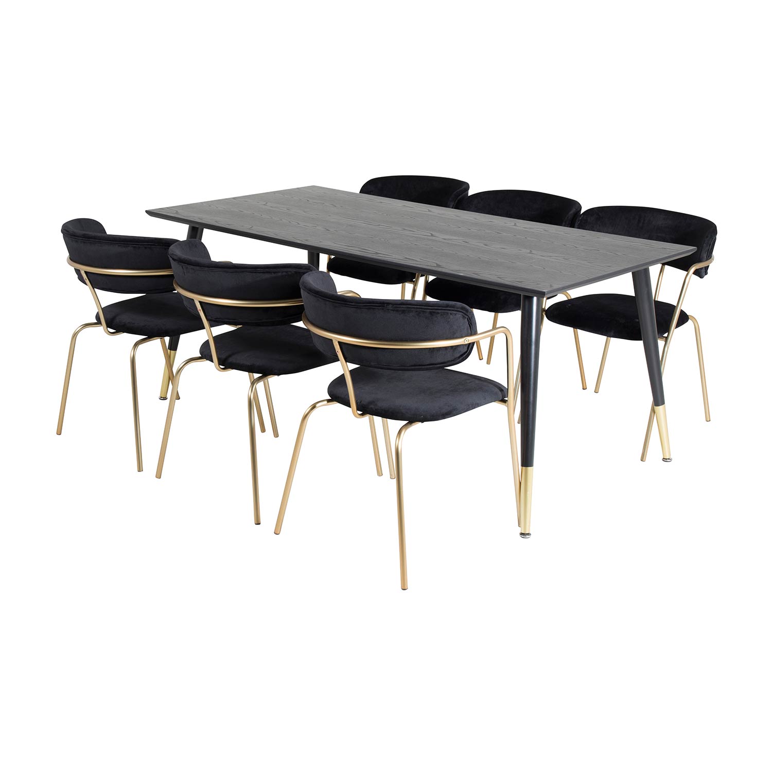 DippTable -Black Brass+Arrow armchair- Black_6 Svart/Mässing/Svart