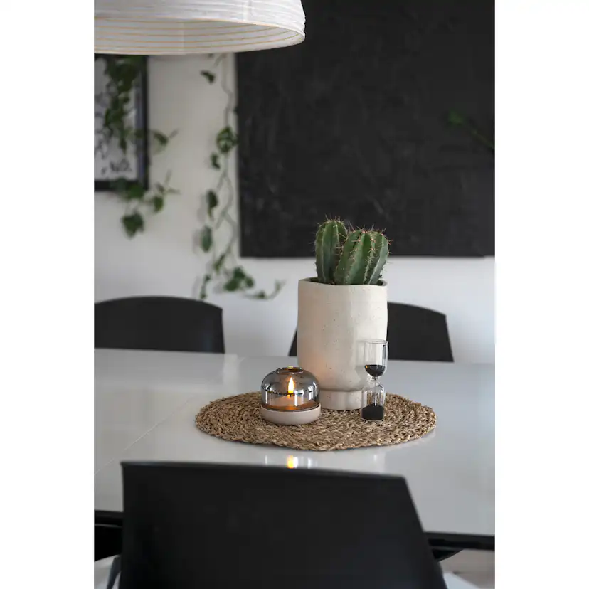 Ljus med glasdekoration LED Beige