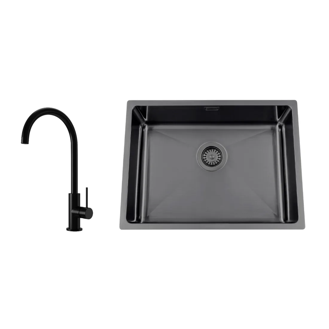 Diskho Nordic Tech Titan 530 X med Köksblandare Steel Equip Shadow
