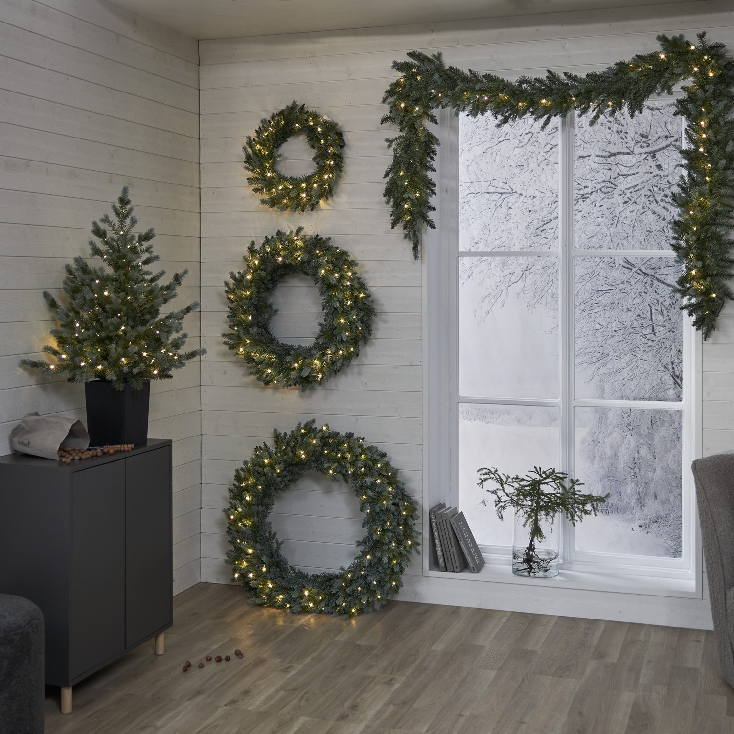 Krans Star Trading Greyland 80 cm LED-Ljuskrans